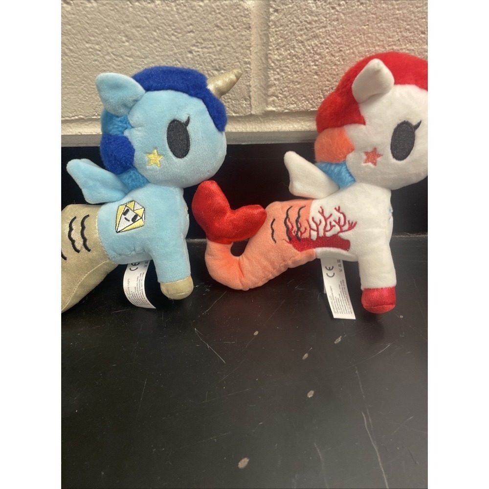 Tokidoki Aurora Corsica Two Mermicorno Plush Unicorn Mermaid Blue Gold 7.5"pink